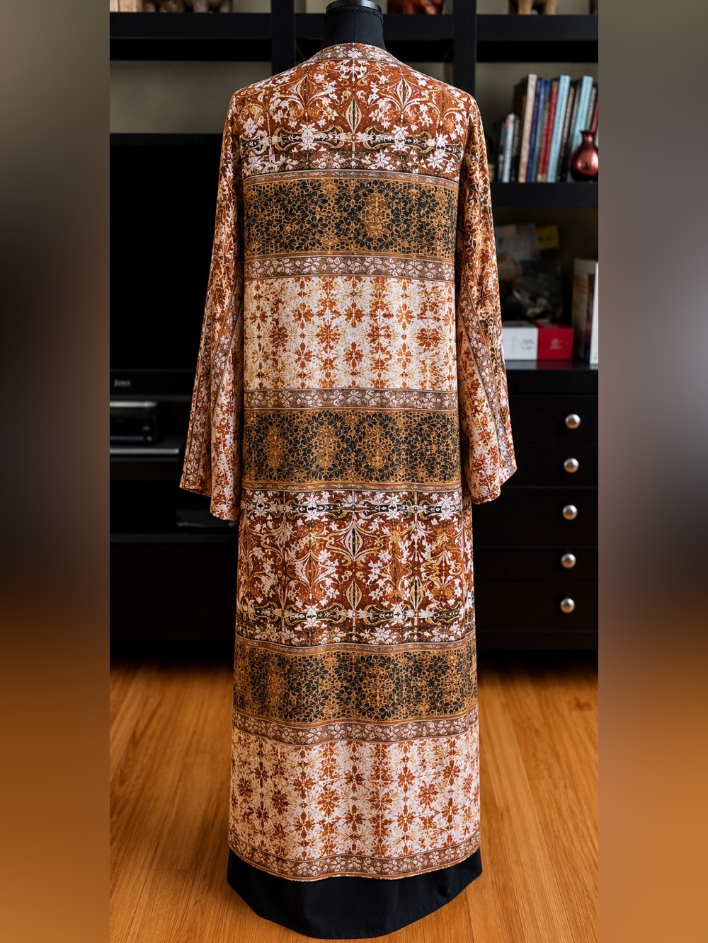 Kimono Long Imperial Print Brown- Rhea Fashion Size L-XL - Picture 5 of 8